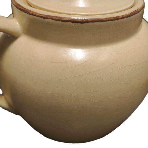 Vintage Pfalzgraff Village Bean Pot W/Handle & Lid #70 Retired Pattern Crazing - Picture 8 of 13